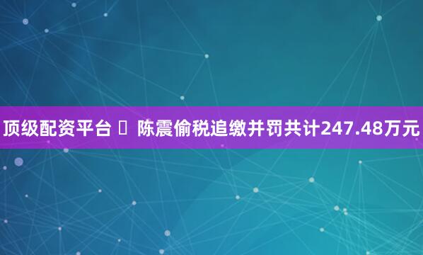 顶级配资平台 ​陈震偷税追缴并罚共计247.48万元